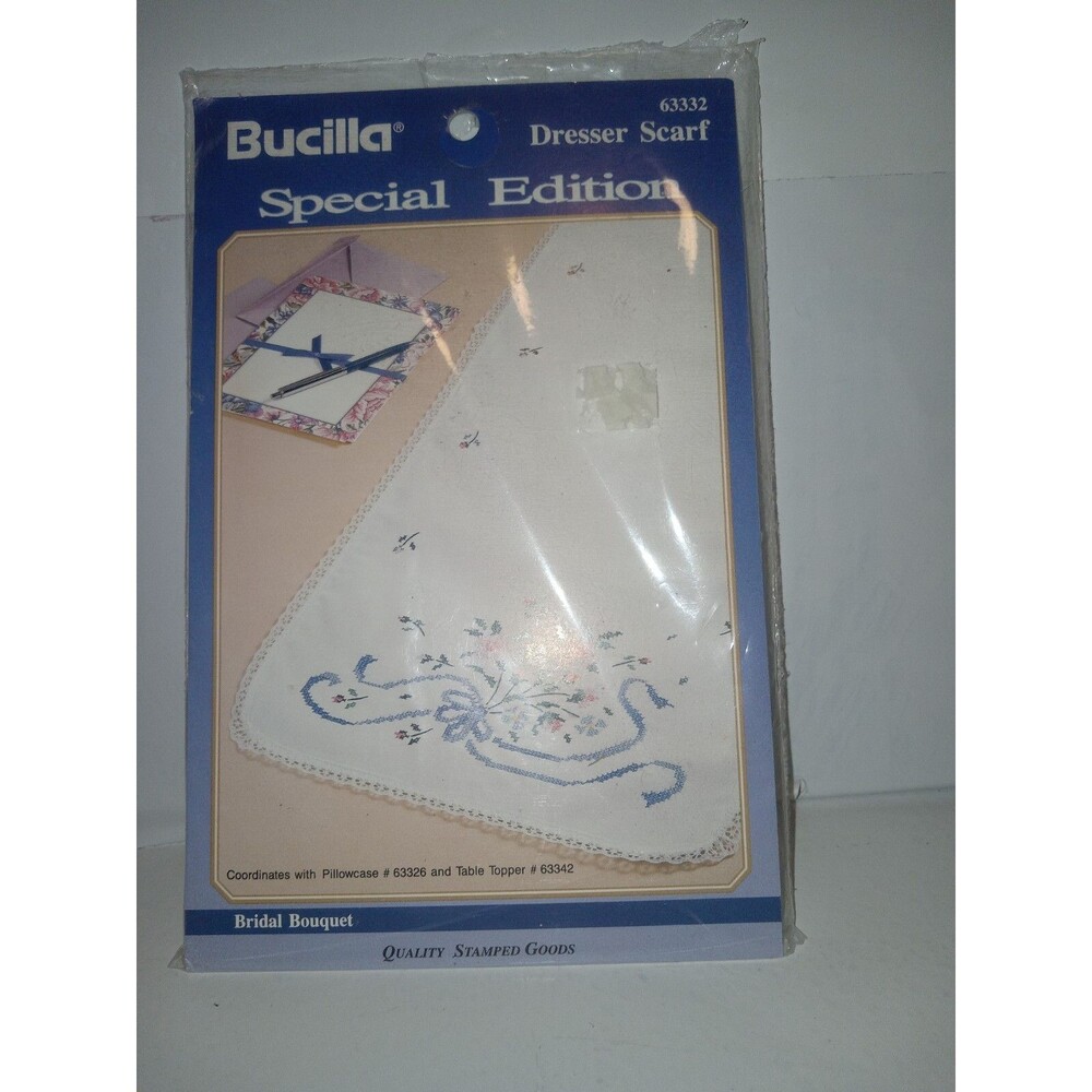 Bucilla Dresser Scarf 63332  Special Edition  Bridal Bouquet Vintage 1992